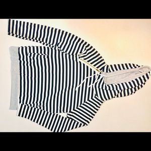 Navy and white striped hoodie